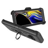 Fingic Samsung Note 9,Note 9 Case for Men,4 in1 Protective Hybrid Cover Shockproof Rugged Phone Case Full Body Kickstand Swivel Belt Clip Holster Case for Samsung Galaxy Note 9, Black