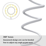 Cell Phone Holder with Selfie Ring Light Compatible with iPhone & Phone Android, UBeesize LED Camera Light with Lazy Bracket for Live Stream, Desk Lamp for Bedroom, Office, Kitchen, Bathroom (White)