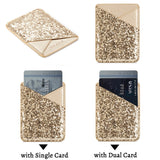 Card Holder for Back of Phone,Cell Phone Wallet Sticker,Adhesive Stick on Pocket for Credit Card,Business Card,ID,Cash,Fit for Almost All Smartphones & Cases Glitter