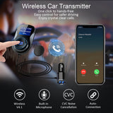 Bluetooth FM Transmitter, ELEGIANT FM Transmitter Radio Adapter Hands-Free Car Kit with 1.4 Inch Display,Supports TF Card Slot & Dual USB Charging Ports,Safe Driving with One Key Control - Black