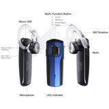 Bluetooth Headset, Wireless Earpiece with Mic Mute Handsfree Headset Bluetooth in-Ear Earbuds for Business/Office/Driving Support/Tablet/Samsumg - Gray