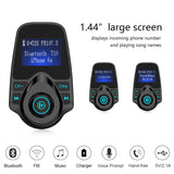 Bluetooth FM Transmitter Wireless In-Car Radio Adapter Hands-free Call Car Kit MP3 Player 3.4A Dual USB Car Charger with Display for iPhone iPad iPod Samsung Xiaomi Huawei(black) (FM Transmitter T10)