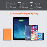 Jackery External Battery Charger Giant+ 12000mAh Dual USB Portable Battery Charger/External Battery Pack/Phone Backup Power Bank with Emergency Flashlight for iPhone, Samsung and Others - Orange