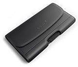 Bomea iPhone Xs Max Holster, iPhone 8 Plus 7 Plus Belt Clip Case, Premium Leather Holster Pouch Case with ID Card Holder for Apple iPhone Xs Max/6s Plus/7 Plus/8 Plus (Fit w/Phone Case on) Black