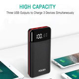 Power Bank 24000mAh Portable Charger External Battery Charger with Smart LED Digital Power Display, 3 USB Ports,Backup Battery Fast Charging Android Devices Samsung Galaxy Smartphones and More