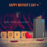 Jackery Portable Charger Giant+ 12000mAh Dual USB Output Battery Pack Travel Backup Power Bank with Emergency LED Flashlight for iPhone, Samsung and Other Smart Devices - Black