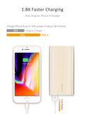 Luxtude 5000mAh Ultra Slim Portable Phone Charger for iPhone, Samsung Galaxy, LG and Android Phone. 2.4A Fast Charging Power Bank Portable Charger, Li-Polymer External Battery Pack for iPhone (Gold)