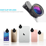 Cell Phone Camera Lens 2 in 1 Clip-on Lens Kit 0.45X Super Wide Angle & 12.5X Macro Phone Camera Lens for iPhone 8 7 6s 6 Plus 5s Samsung Android & Most Smartphones Black