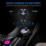 Bluetooth FM Transmitter, Wallfire Wireless Radio Transmitter Adapter Car Kit, Quick Charge QC3.0 with Dual USB Ports, Hands Free Calling for iPhone, Samsung, etc.