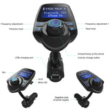Bluetooth FM Transmitter Wireless In-Car Radio Adapter Hands-free Call Car Kit MP3 Player 3.4A Dual USB Car Charger with Display for iPhone iPad iPod Samsung Xiaomi Huawei(black) (FM Transmitter T10)