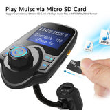 Bluetooth FM Transmitter Wireless In-Car Radio Adapter Hands-free Call Car Kit MP3 Player 3.4A Dual USB Car Charger with Display for iPhone iPad iPod Samsung Xiaomi Huawei(black) (FM Transmitter T10)