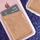 Case-Mate - Stick On Credit Card Wallet - POCKETS - Ultra-slim Card Holder - Universal fit - Apple – iPhone – Samsung – Galaxy - and more – Rose Gold