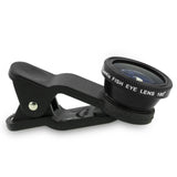 Camkix Universal 3 in 1 Cell Phone Camera Lens Kit - Fish Eye Lens / 2 in 1 Macro Lens & Wide Angle Lens / Universal Clip (Black)