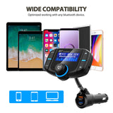 Bluetooth Fm Transmitter for car, Bluetooth Car Transmitter 1.7 Inch Display, QC3.0/2.4A Dual USB Ports, AUX Input/Output, Mp3 Player.