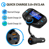 Bluetooth Fm Transmitter for car, Bluetooth Car Transmitter 1.7 Inch Display, QC3.0/2.4A Dual USB Ports, AUX Input/Output, Mp3 Player.