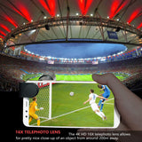 Cell Phone Lens, 16X Zoom Telephoto Lens, Aluminium Alloy HD Phone Camera Lens for iPhone, Samsung, Android Smartphone, Monocular Telescope (Silver)