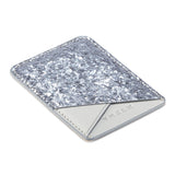 Cell Phone Wallet,Credit Card Holder for Back of Phone Pocket 3M Adhesive Sticker Card Pouch Sleeve for iPhone/Samsung Galaxy/Sony/Android and Most Smartphones,Black/Silver Glitter