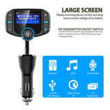 Bluetooth Fm Transmitter for car, Bluetooth Car Transmitter 1.7 Inch Display, QC3.0/2.4A Dual USB Ports, AUX Input/Output, Mp3 Player.