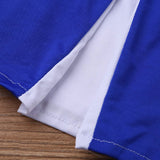FEESHOW Kids Girls' Cheer Leader Costume Uniform Cheerleading Outfit Role Play Costume Dress-up Set White&Blue 10-12
