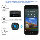 Bluetooth Receiver for Car, ELECWAVE Bluetooth 4.2 Hands-Free Car Kits/Bluetooth Aux Car Audio Adapter with Dual 2.4A USB Port Car Charger, Wireless Car Kits for Home/Car Audio Stereo, 3.5mm AUX Input