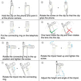 Camera Lens Kit,WMTGUBU 4 in 1 HD Universal Clip-On Phone 18X Optical Zoom Telephoto Lens+15X Macro Lens+0.6X Wide Angle Lens Tripod (Black)