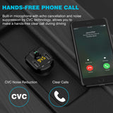 Bluetooth FM Transmitter for car, Wireless FM Transmitter Radio Receiver Adapter Car Kit,with Dual USB Car Charging Ports,Hands Free Calling,Music Player Support TF/SD Card, USB Disk