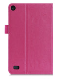 Fire 7 2015 Case, Amazon Fire 7 Case, rooCASE Dual View Leather PU Folio Slim Fit Lightweight Folding Cover with Stand for Fire 7 5th Gen 2015 Magenta