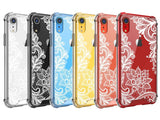 Case for iPhone XR,Cutebe Shockproof Series Hard PC+ TPU Bumper Protective Case for Apple iPhone XR 6.1 Inch 2018 Release Crystal Lace Design
