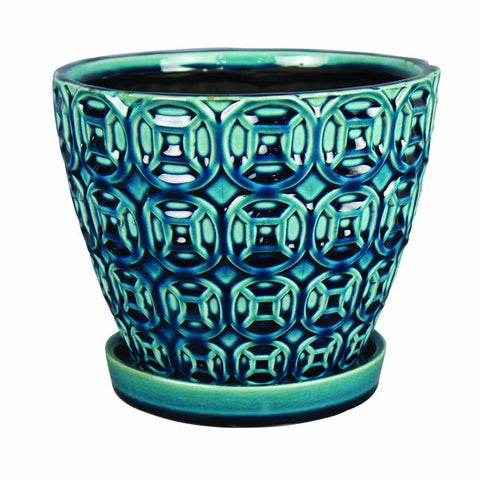 Pote de cerámica de 8'' mayer seafoam