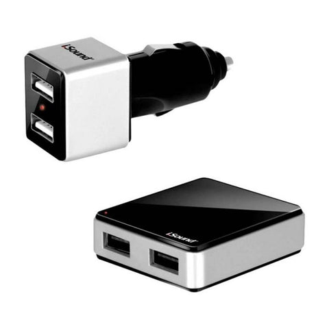 DREAMGEAR - CARGADOR DUAL DE PARED Y COCHE USB PARA TELÉFONOS INTELIGENTES, REPRODUCTORES DE MP3 Y OTROS DISPOSITIVOS CON ALIMENTACIÓN USB