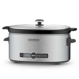 OLLA DE COCCION LENTA PROGRAMABLE CERAMICA 6QRT DISPLAY LED STAINLESS STEEL
