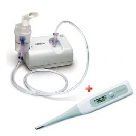 BUNDLE KIT OMRON Nebulizador De Compresor + TERMOMETRO DIGITAL PUNTA FLEXIBLE