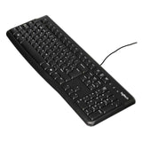 Logitech K120 Teclado con Cable para Windows, Tamaño Normal, Resistante a Líquido, Barra Espaciadora Curvada, PC/Portátil, Disposición QWERTY Español, Negro