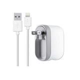 Cargador AC Adaptador Giratorio Belkin con cable USB a Lightning - blanco