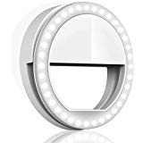 QIAYA Selfie Ring Light for Phone Camera Photography Video, BatteryPowered Clip White