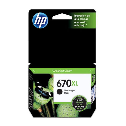 Marca: HP, CONSUMIBLES PARA IMPRESIÓN, Cartucho de tinta HP 670XL negra Original (CZ117AL)