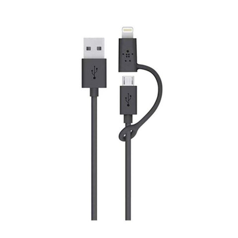 BELKIN MICRO USB 90 CMS WITH LIGHTNING ADAPTER - BLACK