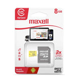 Marca: MAXELL, MEMORIAS MICRO SD, MEMORIA MICRO SD MAXELL CL10 CON ADAPTADOR 8GB