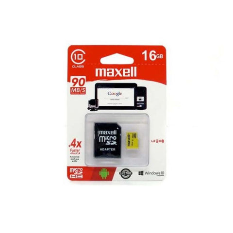 Marca: MAXELL, MEMORIAS MICRO SD, MEMORIA MICRO SD MAXELL CL10 CON ADAPTADOR 16GB