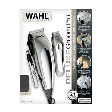 Marca: WAHL, MÁQUINAS PARA CORTAR CABELLO, COMBO DELUXE MAQUINA PARA CORTAR CABELLO 21 PIEZAS