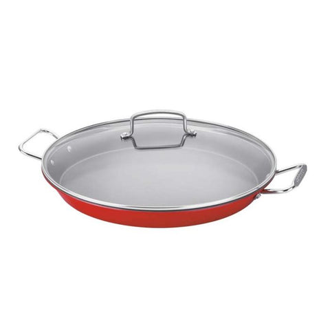 Cuisinart | Paella 15¨ | 38cm Pan Con Glass Cover | Rojo