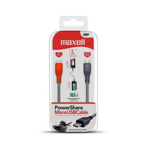 Marca: MAXELL, CABLES, CABLE POWER SHARE MICRO USB MAXELL 1FT