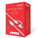 DREAMGEAR - 2IN1 CHARGE CABLE LIGHTNING™ CONNECTOR & MICRO-USB