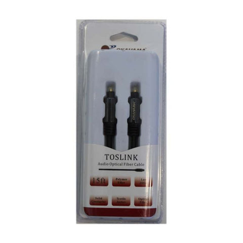 OKAHAMA |CABLE TOSLINK | OPTICAL FIBER | 15FT | NEGRO