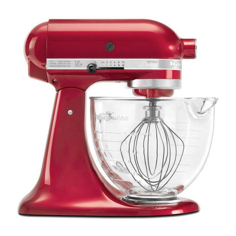 BATIDORA DE PEDESTAL BOWL DE VIDRIO SERIE ARTISTAN 5QT 325WTTS 10 VEL CANDY APPLE RED