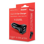 DREAMGERA - 2.4 AMP DUAL USB CAR CHARGER - BLACK