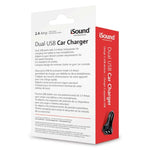 DREAMGEAR - 2.4 AMP TOTAL DUAL USB CAR CHARGER - MICRO USB CABLE - BLACK