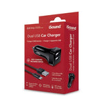 DREAMGEAR - 2.4 AMP TOTAL DUAL USB CAR CHARGER - MICRO USB CABLE - BLACK