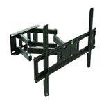 MUEBLE DE TV CON BRAZO DE METAL Y VIDRIO 3 NIVELES PARA TV DE 32 A 65 SOPORTA HASTA 50KG