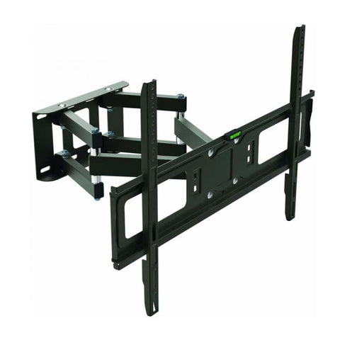 MUEBLE DE TV CON BRAZO DE METAL Y VIDRIO 3 NIVELES PARA TV DE 32 A 65 SOPORTA HASTA 50KG